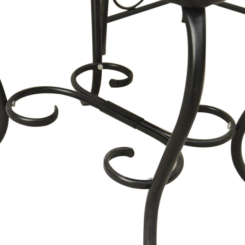 Simple Iron Dresser with Square Dressing Stool Black