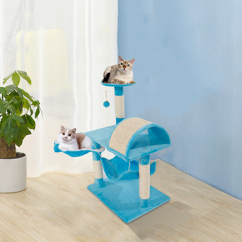 Stable Cute Sisal Cat Climb Holder Cat Tower Lamb Blue 32 inches