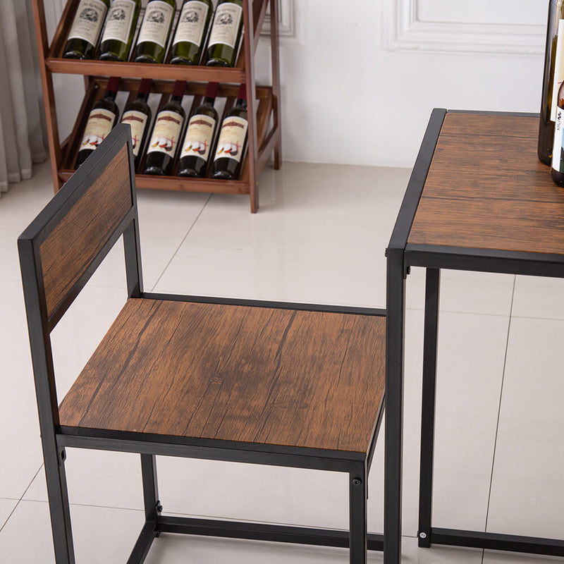 Elm Wood Simple Breakfast Table And Chair Three-Piece
