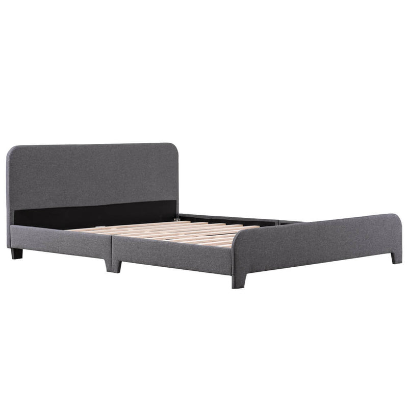 Upholstered Platform Bed Frame Mattress Foundation In Gray, Full