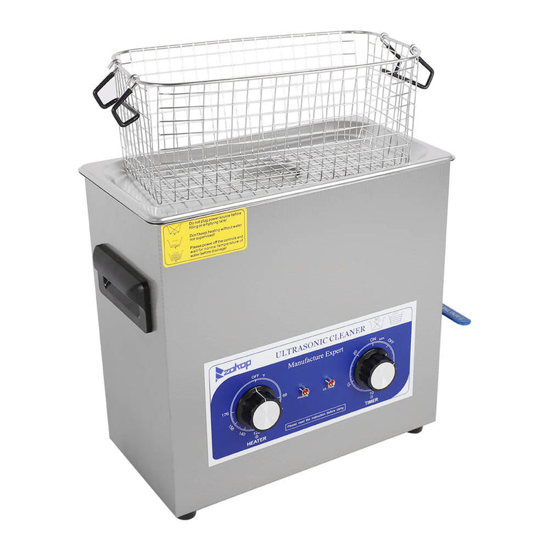 6L Commercial Ultrasonic Cleaner Large Capacity Stainless Steel with Heater and Digital Timer