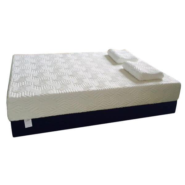 Medium High Softness Cotton Mattress with 2 Pillows (Queen Size) White 12 inches