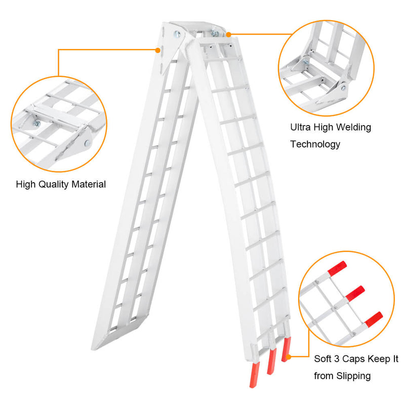 7.5ft Aluminum Foldable Motor Vehicle Loading Ramps 2 pcs