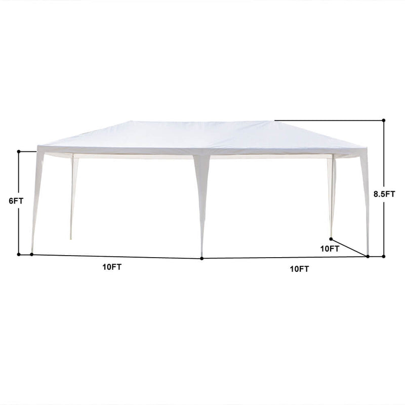Canopy Tent 10x20 ft Outdoor Shelter Gazebos with 4 Removable Sidewalls for Wedding Beach Party Picnic, White