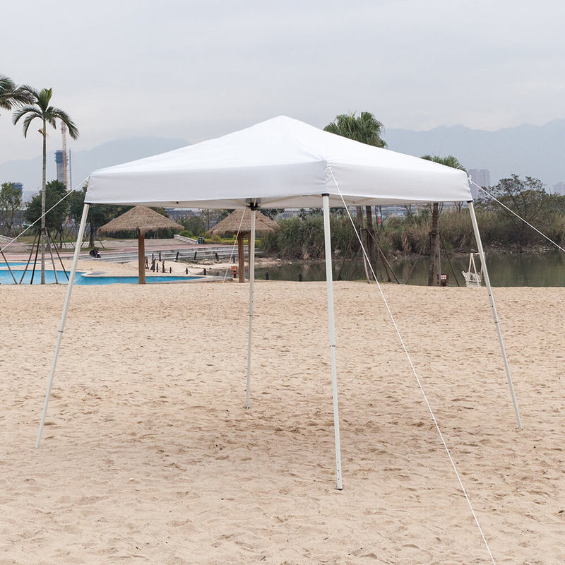 Outdoor Canopy Tent 10 x 10 ft Portable Waterproof Sun Shelter Tents with Carry Bag, White