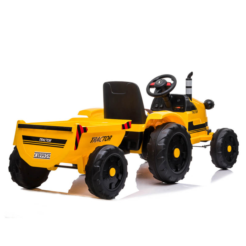 John Deere Ground Force Toy Tractor with Trailer For Kids Yellow