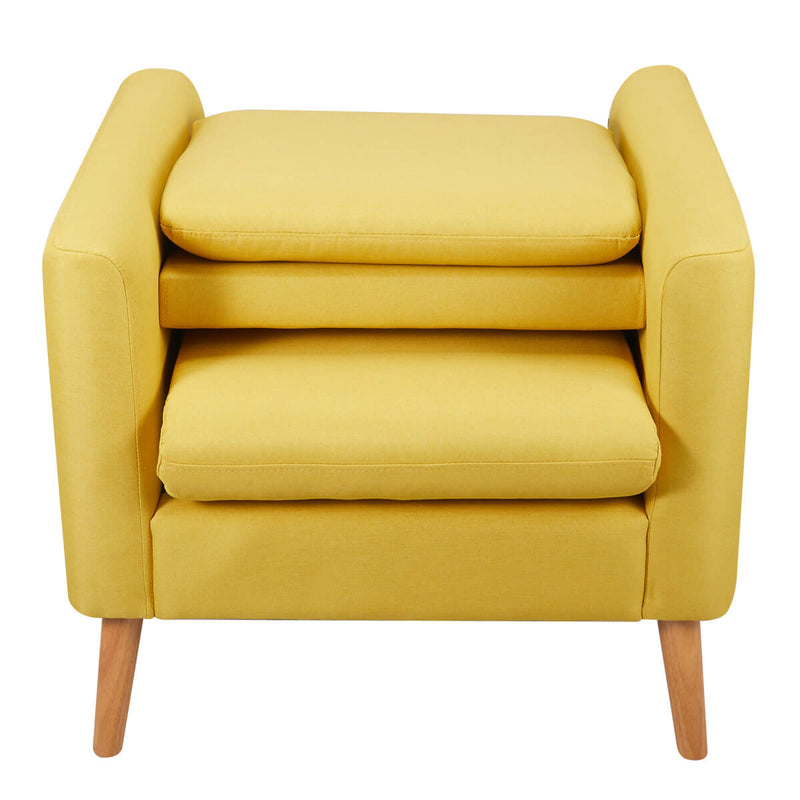 Modern Accent Fabric Chair Single Sofa Comfy Upholstered Arm Chair Living Room Furniture Mustard, Yellow