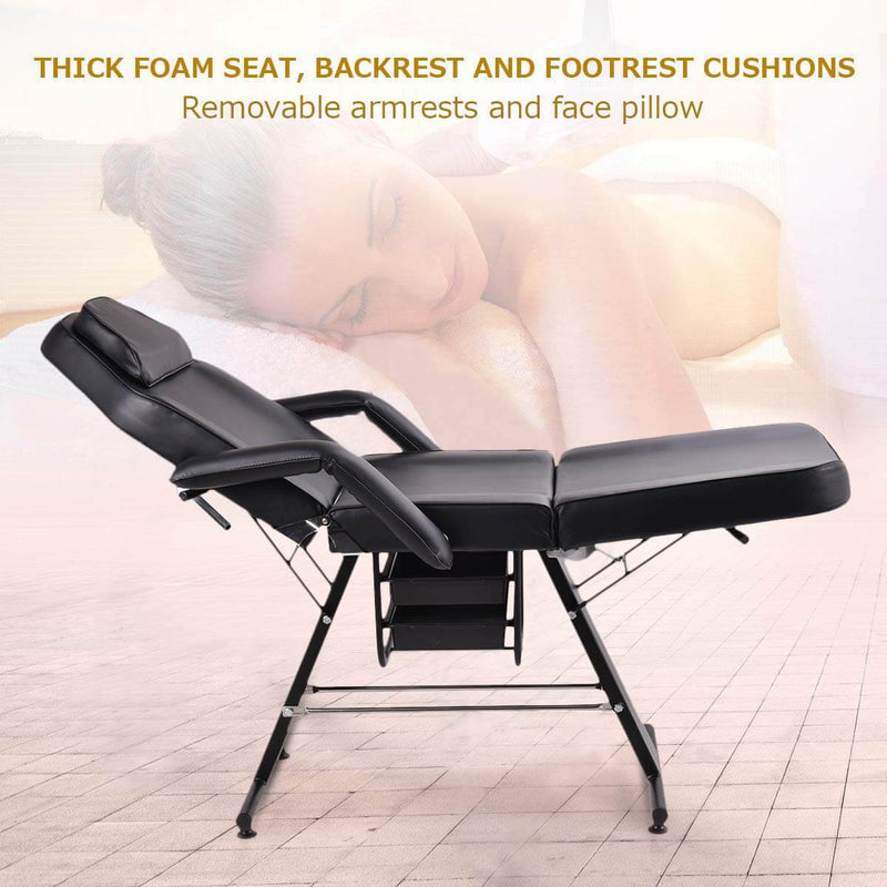 70-inch Adjustable Massage Table Bed Chair Couch for Salon Beauty Physiotherapy Facial SPA Tattoo