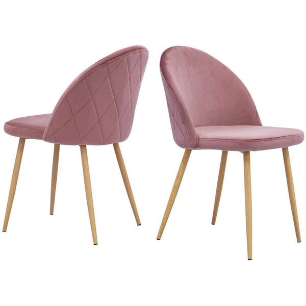 Mid-Century Dining Chairs Modern Accent Velvet Leisure Chairs Upholstered Side Chairs Set of 2