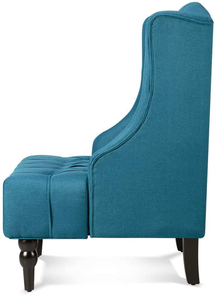 High-Back Fabric Club Chair, Wingback Chair, Modern Accent Chair for Living Room, Bedroom, Green