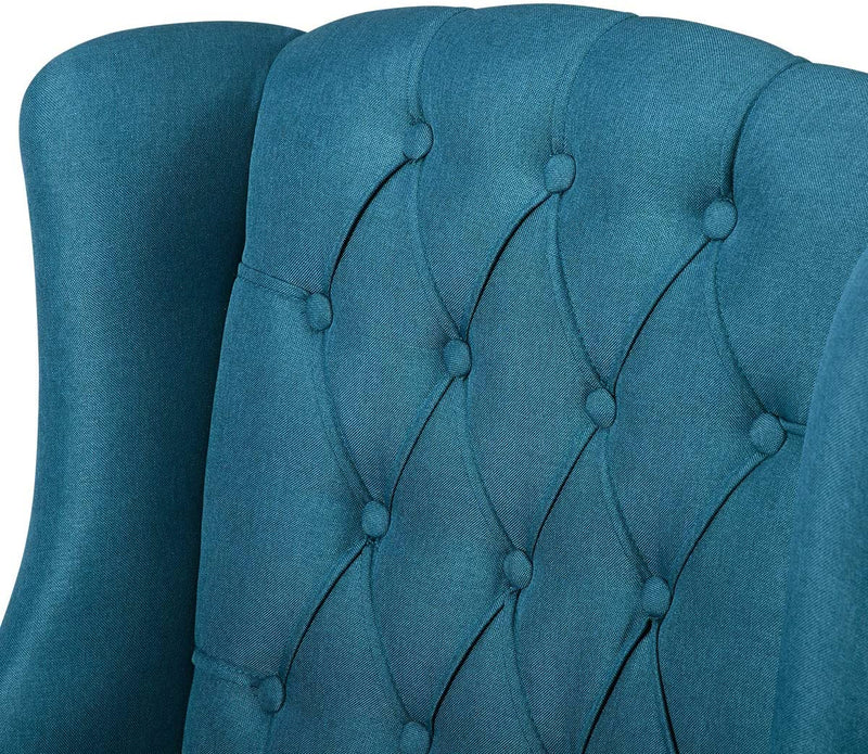 High-Back Fabric Club Chair, Wingback Chair, Modern Accent Chair for Living Room, Bedroom, Green