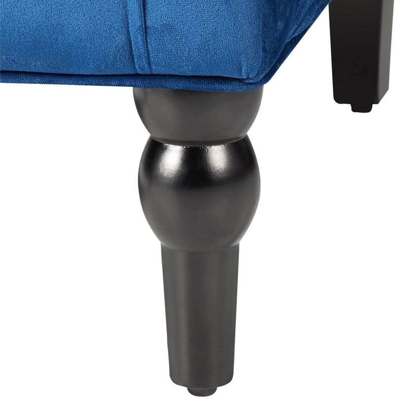 High-Back Velvet Club Chair, Wingback Chair, Modern Accent Chair for Living Room, Bedroom, Blue