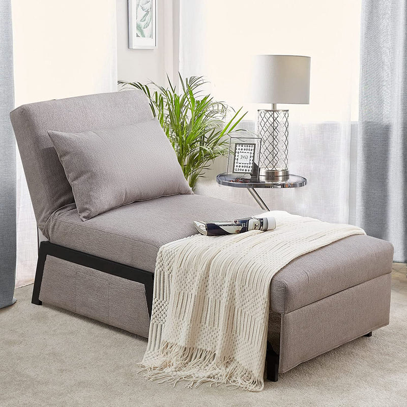 4 In 1 Convertible Chair Bed In Grey