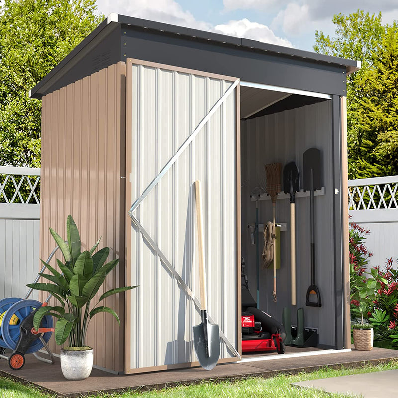 Outdoor Small Storage Shed With Single Lockable Door