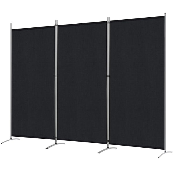 3 Panel Room Divider Dark Gray