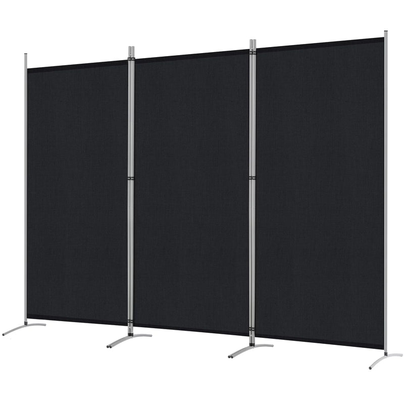 3 Panel Room Divider Dark Gray