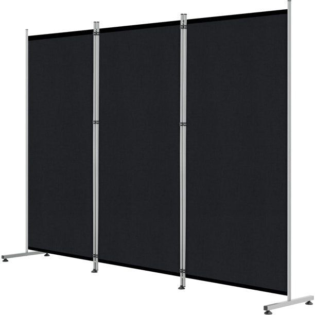 3 Panel Room Divider 6 FT Black