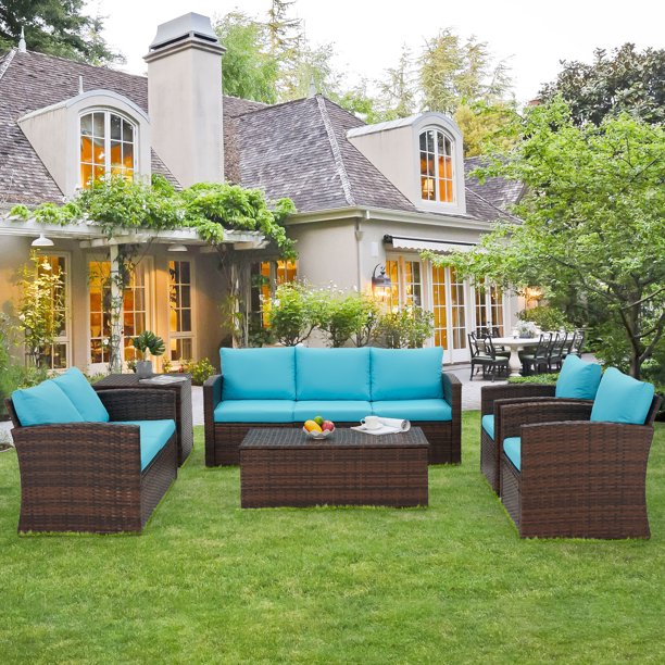 7 Pieces Outdoor Furniture Set with Storage