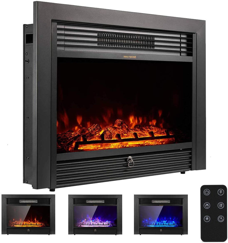 Electric Fireplace Insert With 3 Color Flames