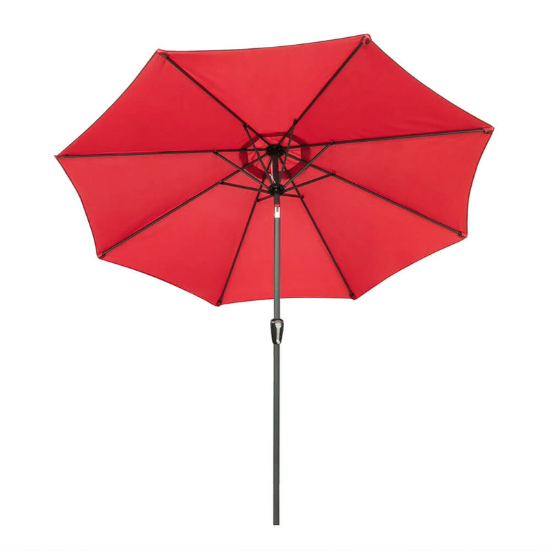 9ft Patio Umbrella Market Umbrellas Large Outdoor Umbrella with Push Button Tilt and Crank, Red