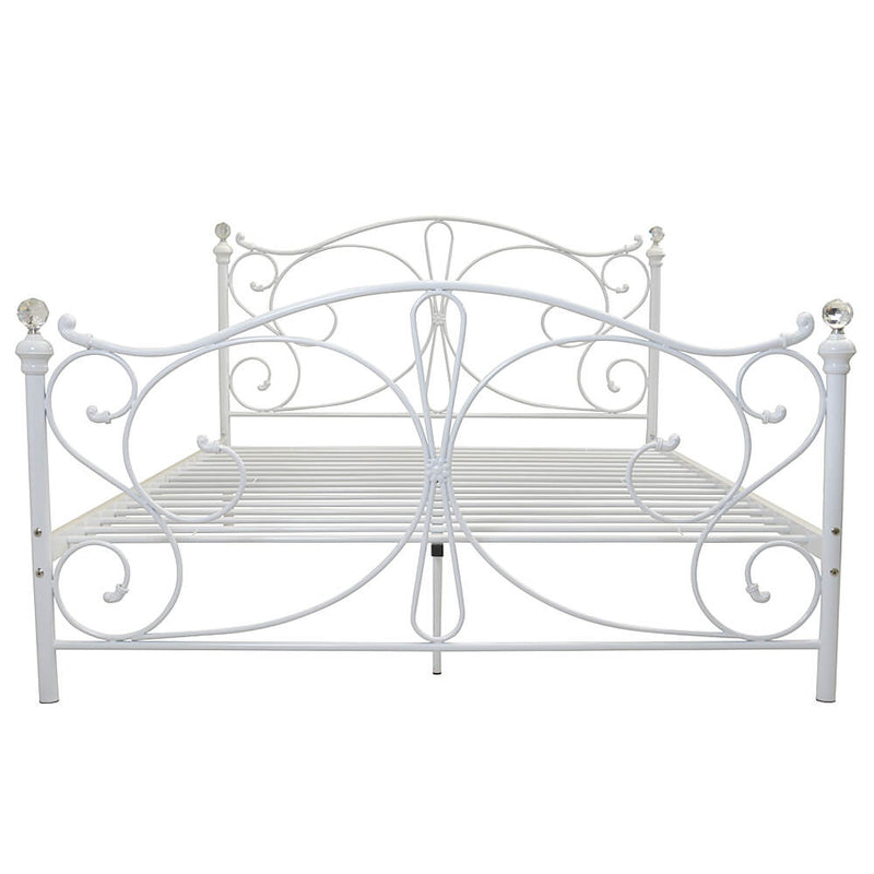 4FT6 Double Size Iron Bed White