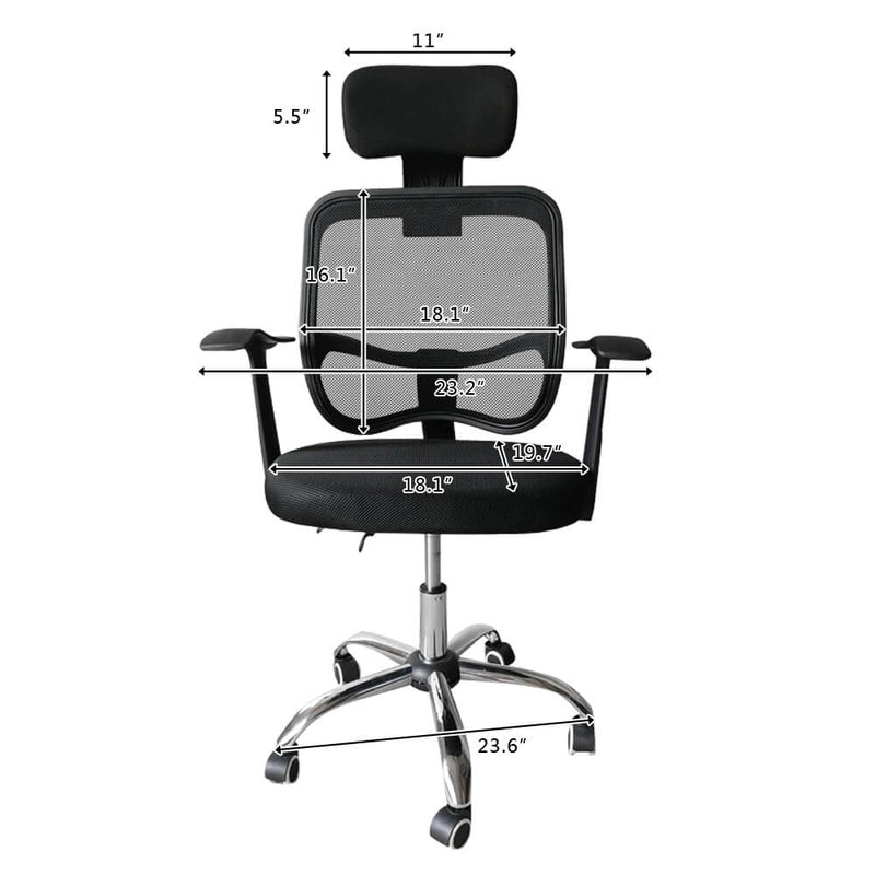 Mesh Back Gas Lift Back Tilt Adjustable Office Swivel Chair Black
