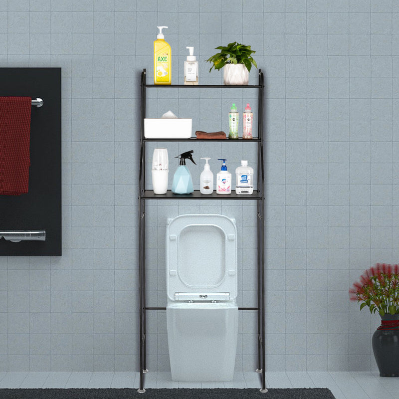 3-Tier The Toilet Bathroom Rack Black