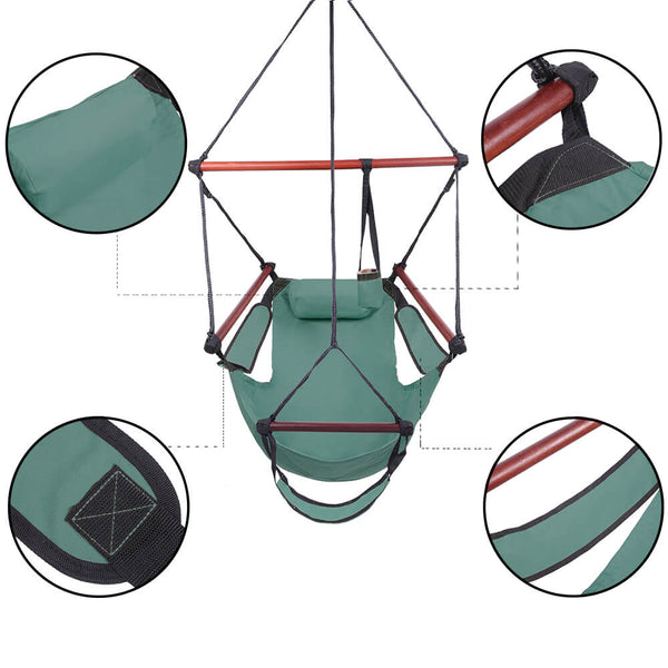 Well-equipped S-shaped Hook High Strength Assembled Hanging Seat Green