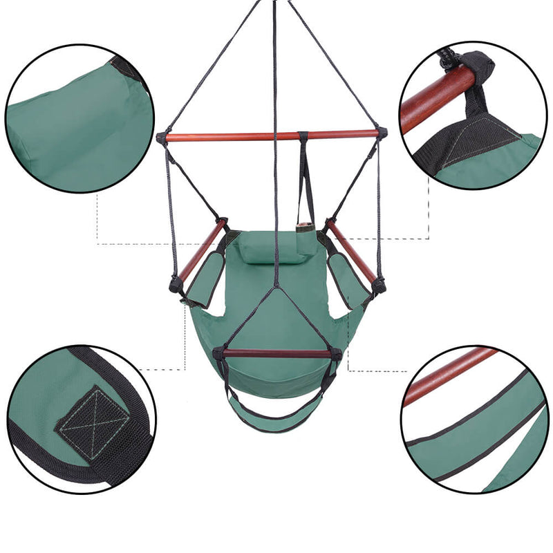 Well-equipped S-shaped Hook High Strength Assembled Hanging Seat Green