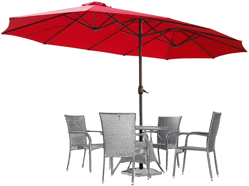15 Ft Patio Double Sided Umbrella  - Red