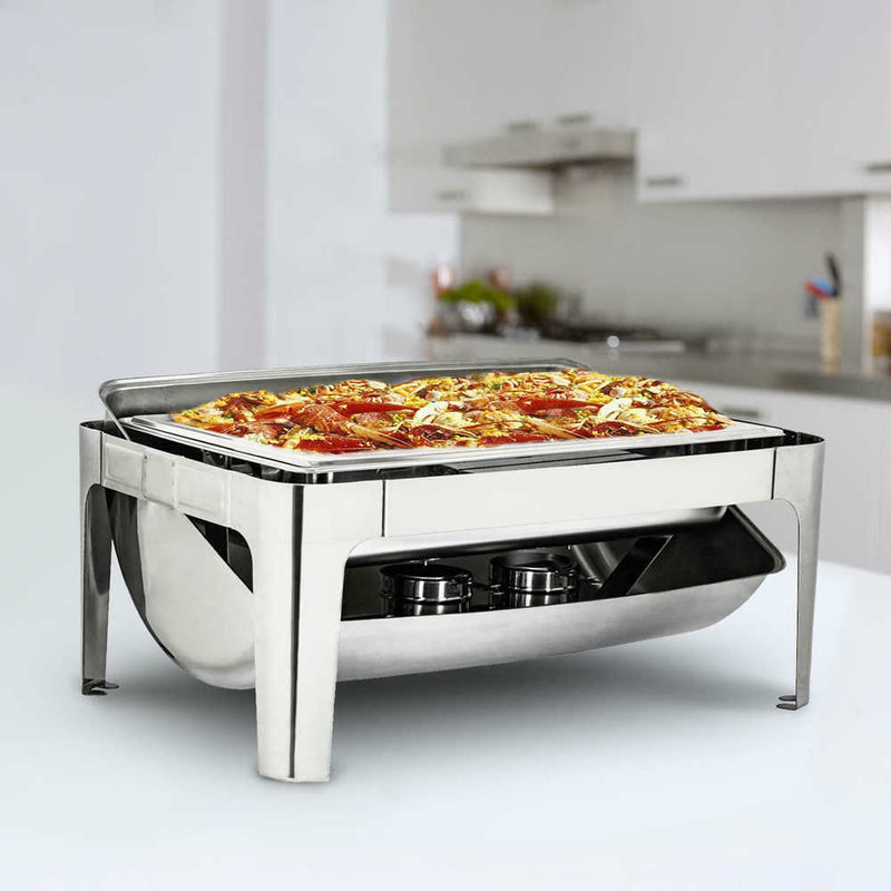 High Grade Rectangular Clamshell Buffet Stove Chafing Dish Food Warmer