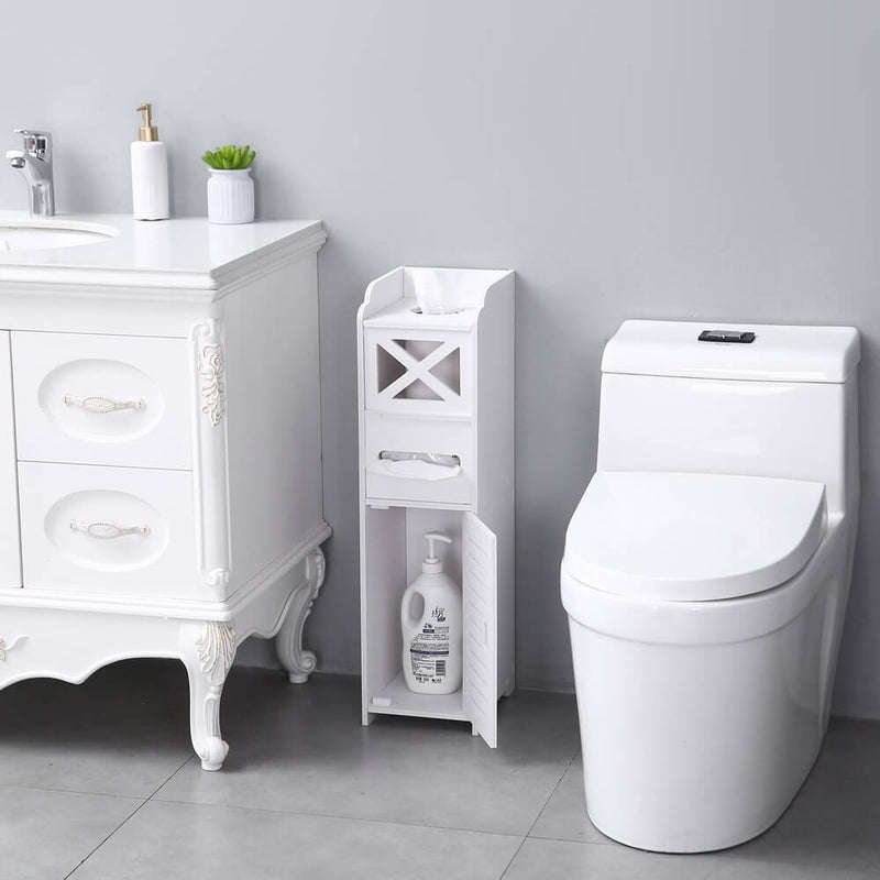 Narrow Cabinet for Pvc Toilet Cross Tissues Two Tissue Storages
