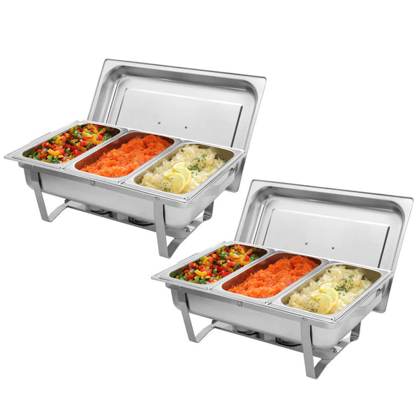 9L*2 Two Sets  3*1/3 Chafing Dish Food Warmer Rectangular Buffet Stove