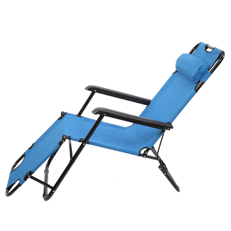 Portable Dual Purposes Extendable Folding Reclining Chair Blue