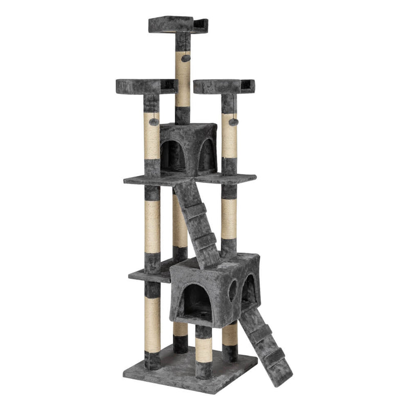 Cat Tree Tower Condo Furniture  Scratch Post Pet House Gray 66 inches