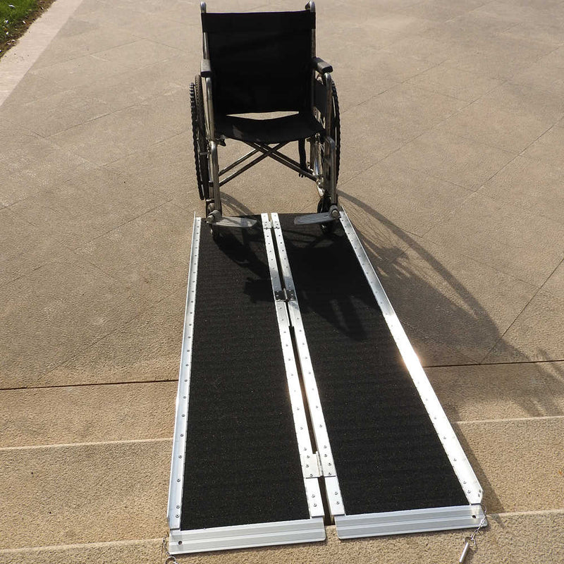 6 Ft Home Corridor Aluminum Alloy Folding Ramp Black