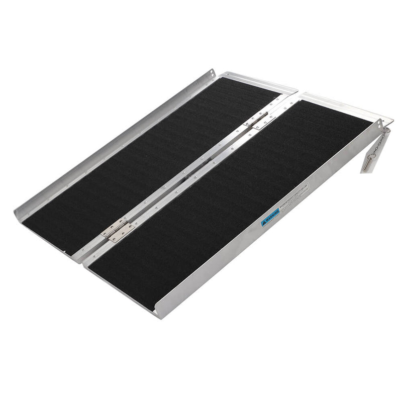 3FT Two-section Non-Skid Folding Lightweight Aluminum Alloy Wheelchair Scooter Mobility Ramps