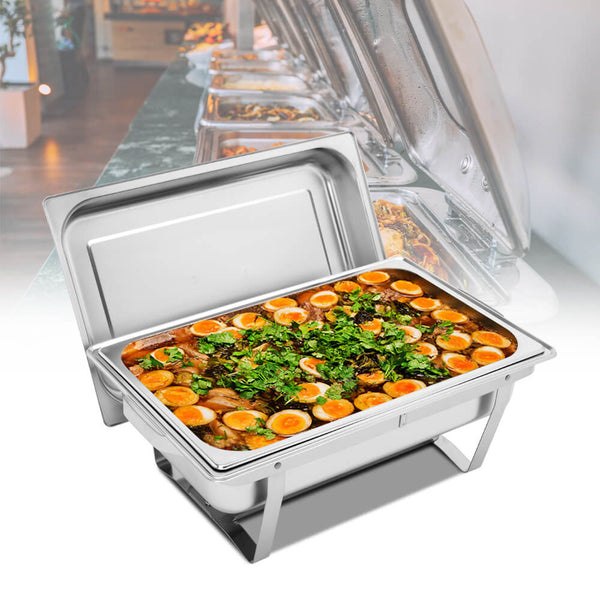 9L*2 Double Grid Each Set 2*1/2 Chafing Dish Food Warmer Rectangular Buffet Stove