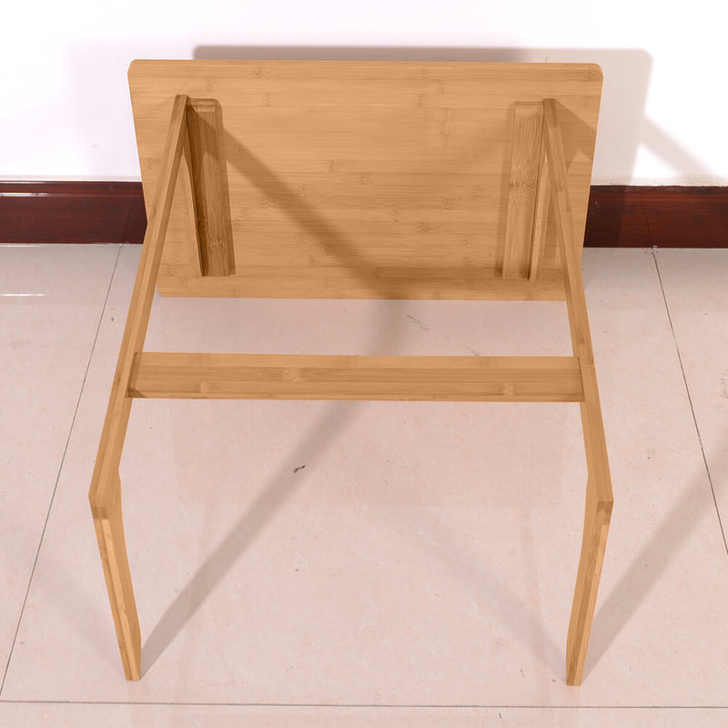 23.6 x 15.7 x25.6 inches L-shaped Bamboo Sofa Side Table Sandal Wood Color