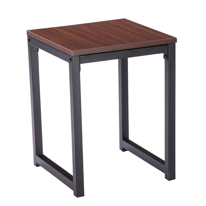 Simple Wood Grain 75cm High Three-Piece Dining Table And Chair Light Walnut Color