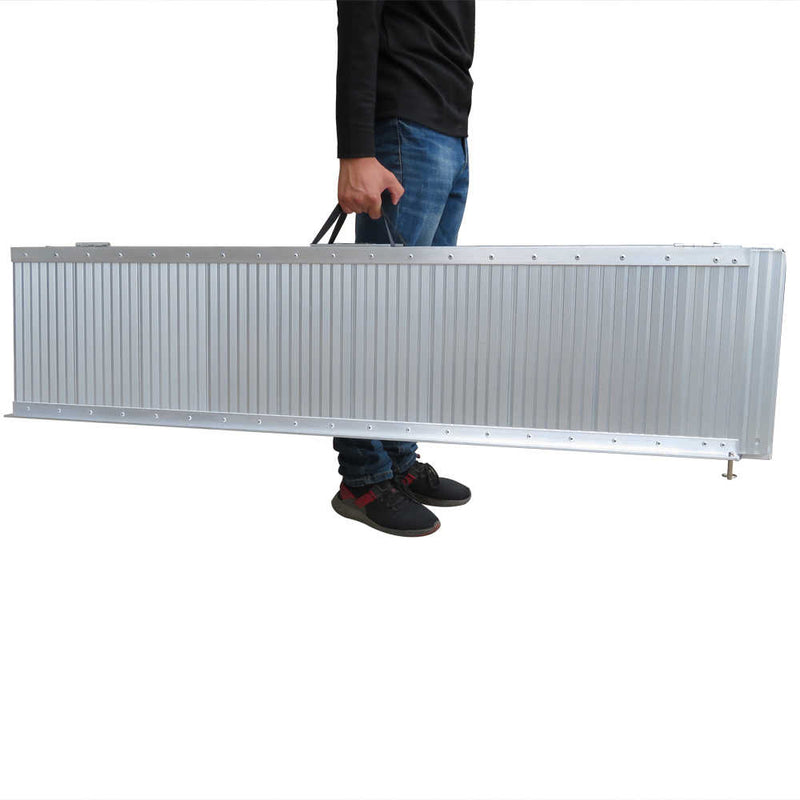 10 Ft Home Corridor Aluminum Alloy Folding Ramp Silver