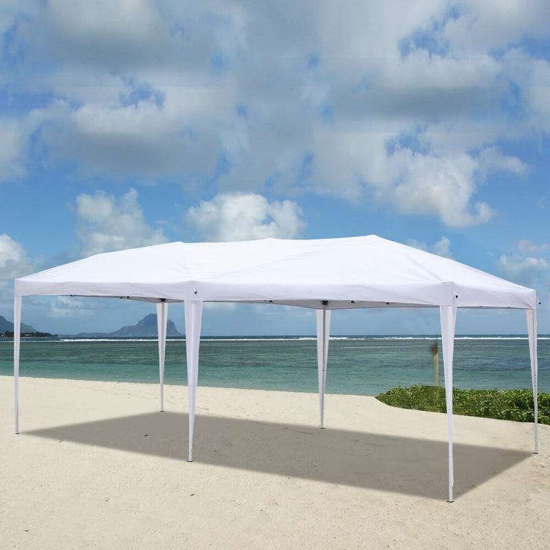 Outdoor Pop up Folding Canopy Tent 10x20ft with Carry Bag for Wedding Beach Party Picnic, White