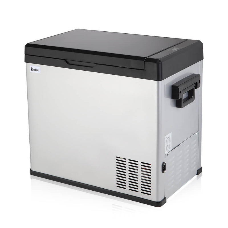 50L Compressor Touch Screen Car Refrigerator Stainless Steel Black
