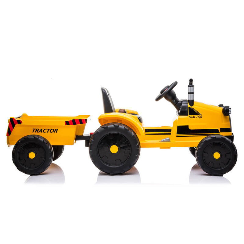 John Deere Ground Force Toy Tractor with Trailer For Kids Yellow