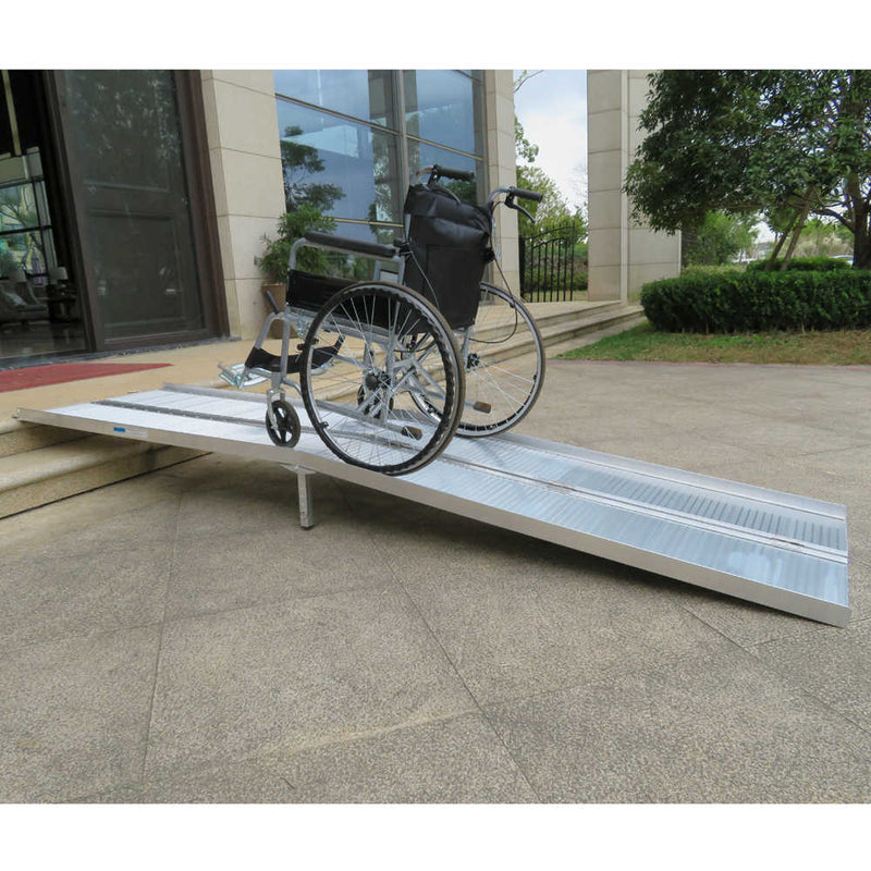 10 Ft Home Corridor Aluminum Alloy Folding Ramp Silver