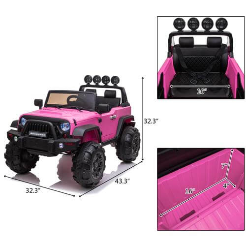 Kid Ride On Car Truck SUV With Parental Remote Control Pink
