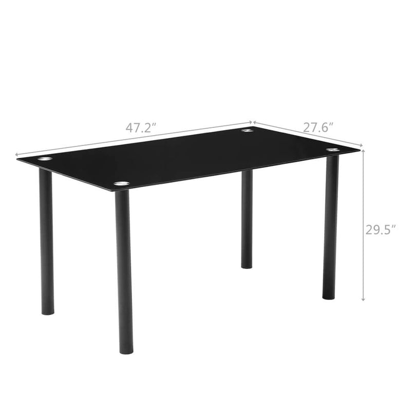 120*70*75CM DA154 Simple Round Tube Table Leg Table Black