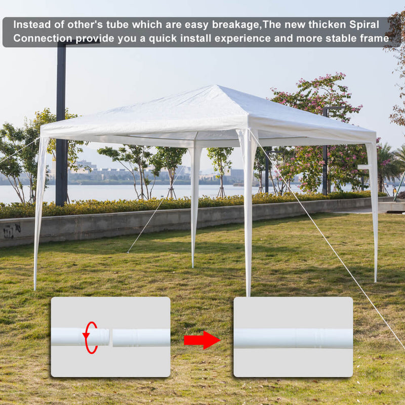 Three Sides Waterproof Tent with Spiral Tubes, 10 x 10 ft