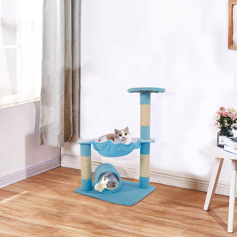 Stable Cute Sisal Cat Climb Holder Cat Tower Lamb Blue