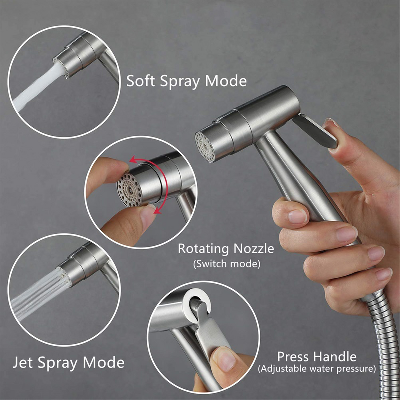 Handheld Bidet Sprayer Set for Toilets Stainless Steel Spray Wash for Feminine Hygiene